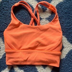 Neon orange long line energy bra